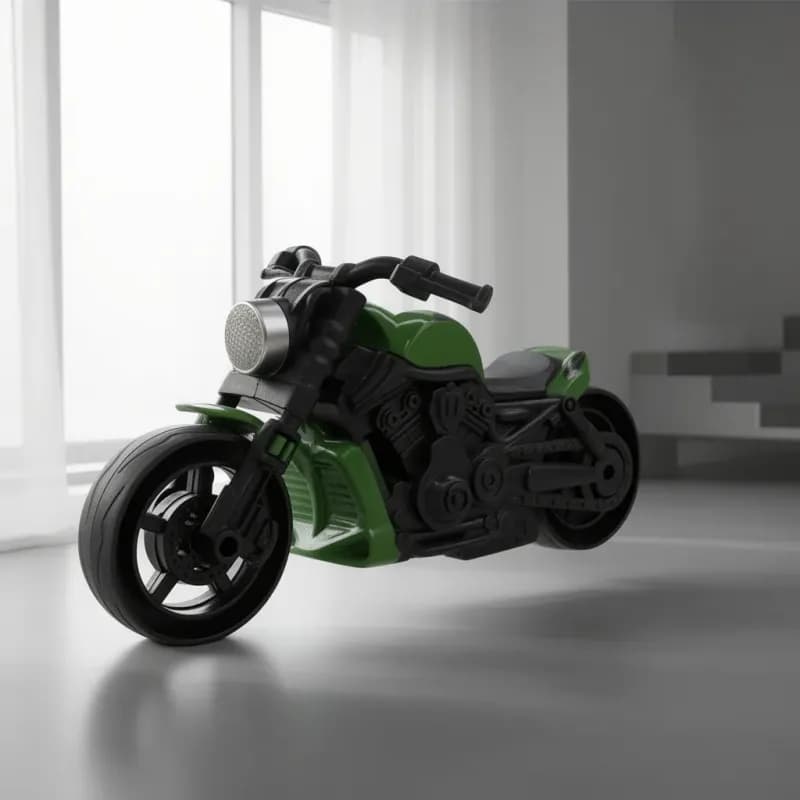 Green Motorcycle Miniature Toy - Image 1