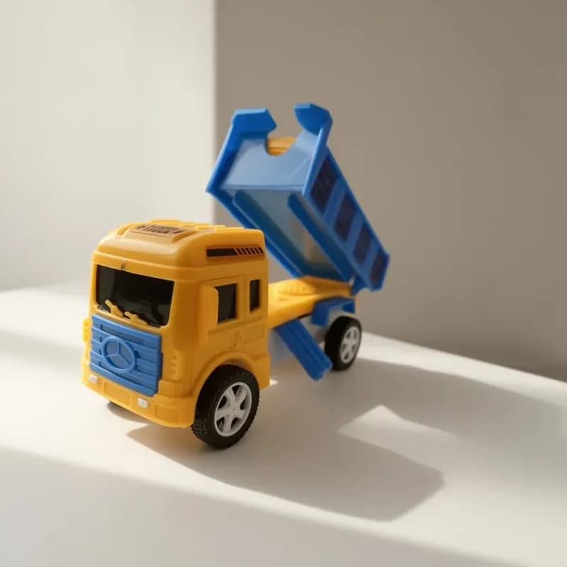 Kids Yellow & Blue Plastic Dump Truck Toy - Image 1