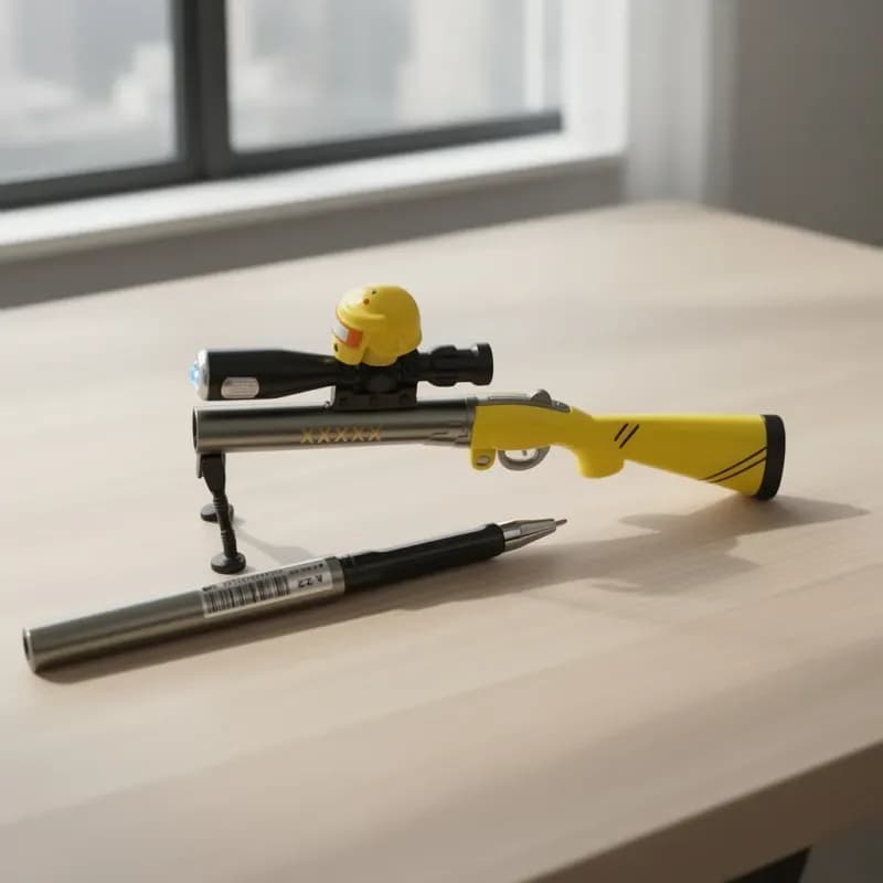 Novelty Rifle Pen with Light and Stand