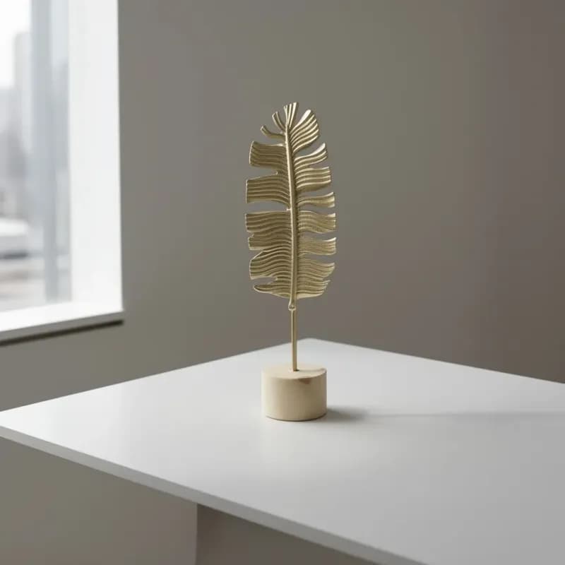 Golden Leaf Decorative Statue - Image 1