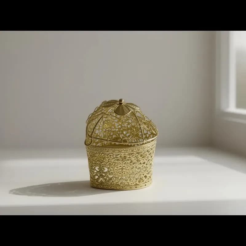 Golden Filigree Trinket Box
