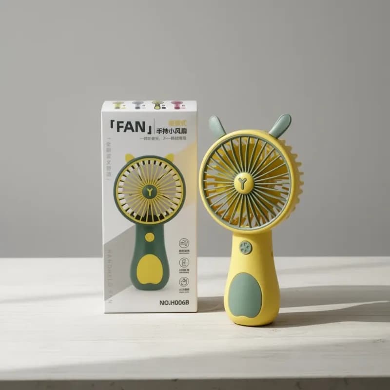 USB Rechargeable Handheld Mini Fan with Animal Ears