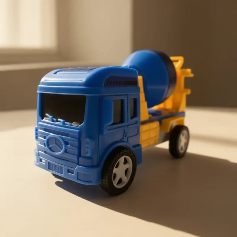 Blue and Yellow Cement Mixer Toy Truck for Kids - Image 1