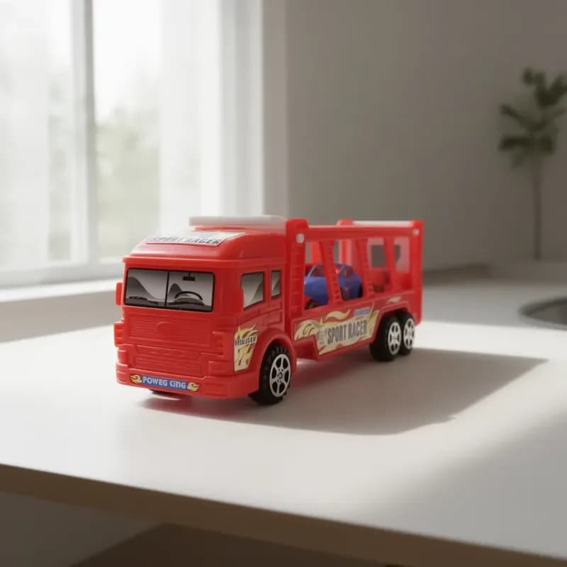 Red Sport Racer Truck with Mini Cars - Image 1