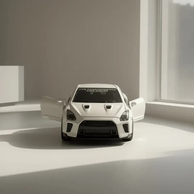 White Sports Car Toy with Opening Doors - Image 1