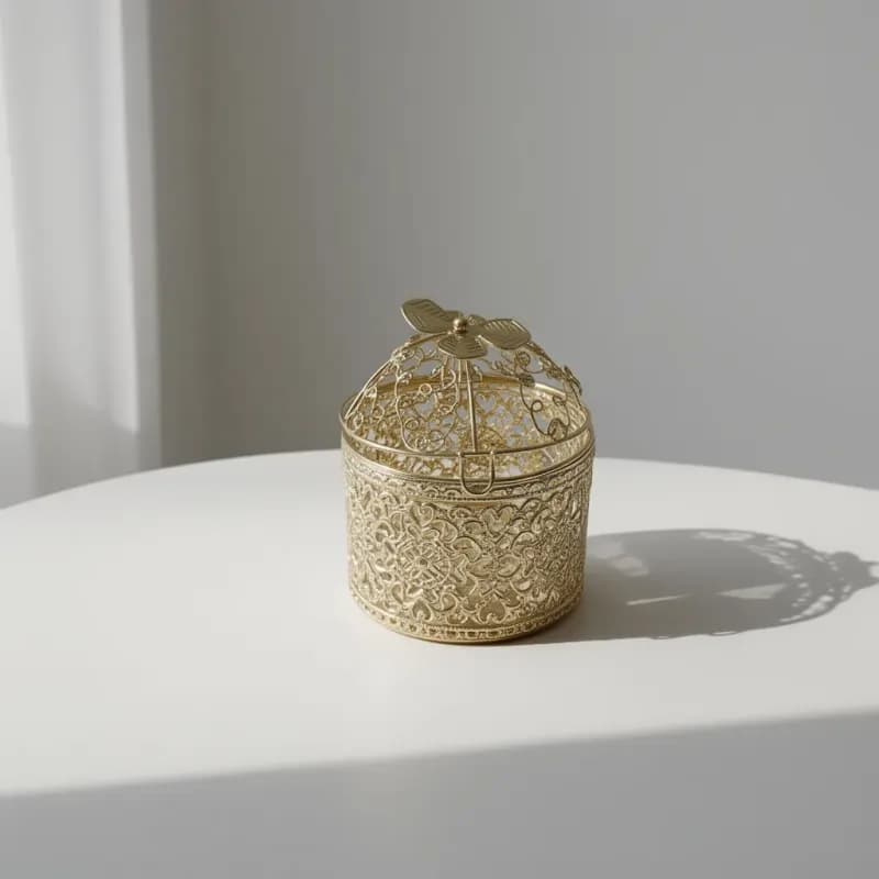 Golden Filigree Trinket Box - Image 1