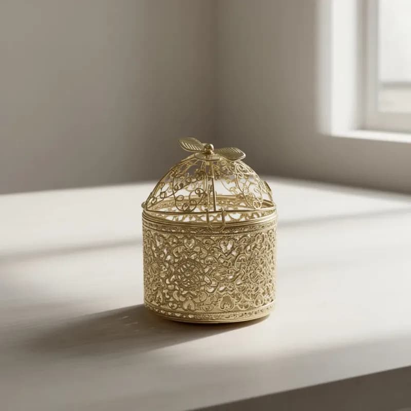 Golden Filigree Trinket Box - Image 1