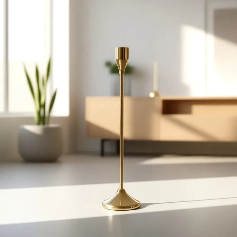 Elegant Golden Taper Candle Holder - Image 1