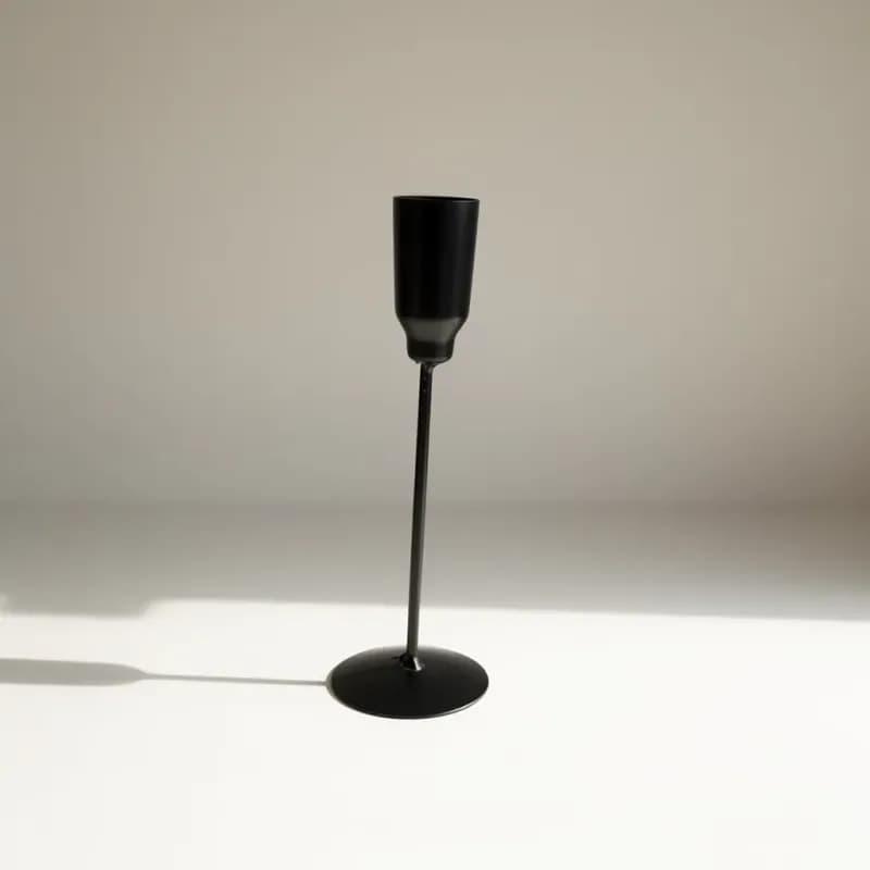 Minimalist Black Metal Candlestick Holder - Image 1