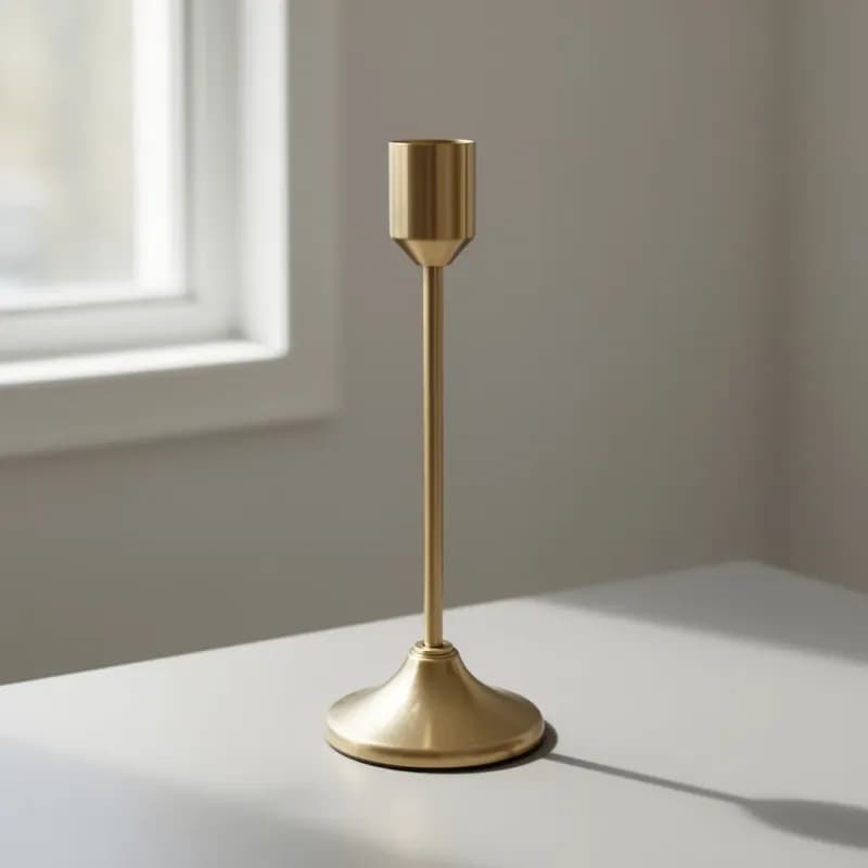 Elegant Gold Taper Candle Holder - Image 1