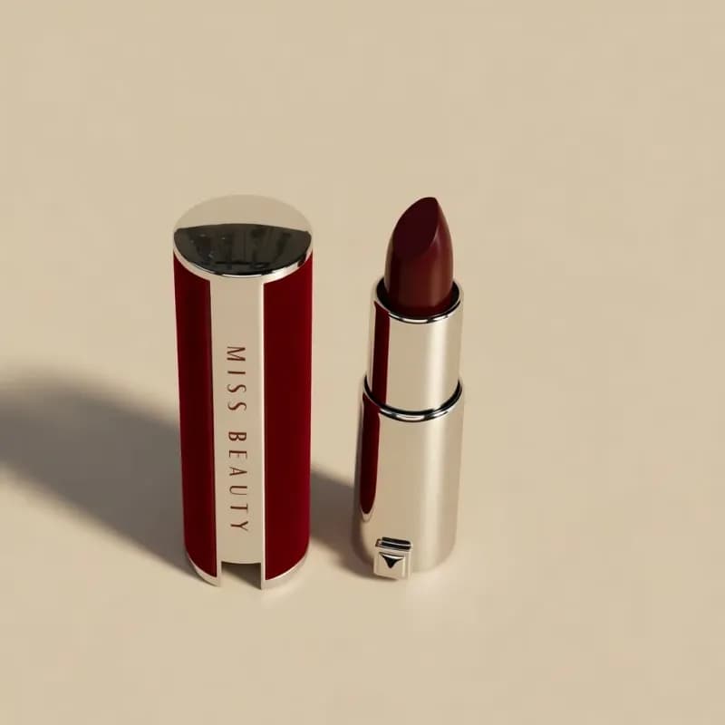 Miss Beauty Velvet Finish Lipstick - Deep Red - Image 1